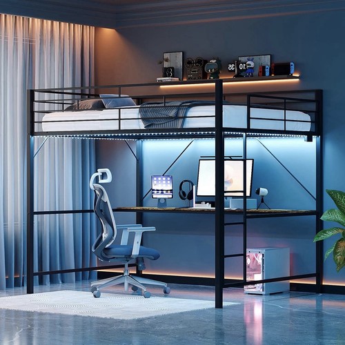 Loft bed with desk mental - loft,