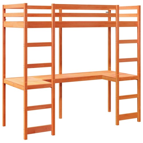 Loft bed frame with - bed,