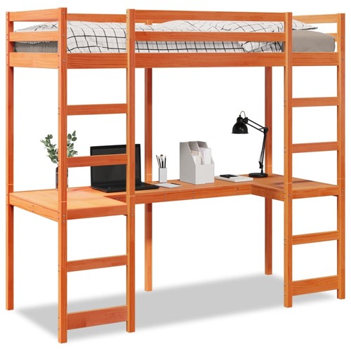 Loft bed frame with desk - loft,