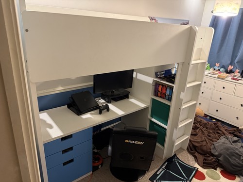 Ikea loft bed with desk - with,