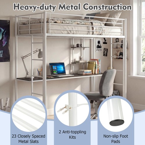 Loft bed with desk - bed, size