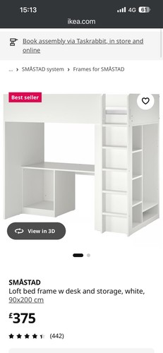 Ikea smastad loft bed - smastad, frame