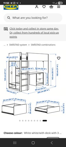 Ikea loft bed with desk - with, 3