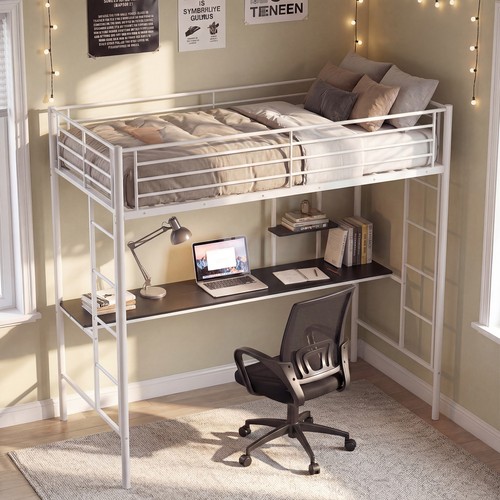 Metal loft bed - with, built-in