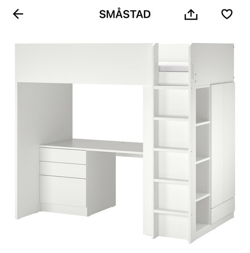 Småstad loft bed with desk - smÅstad,