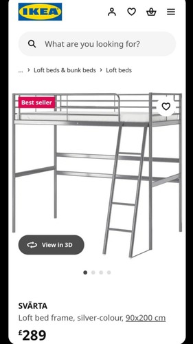 Metal loft bed - bed,