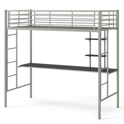 Loft bed with desk - with, shelves