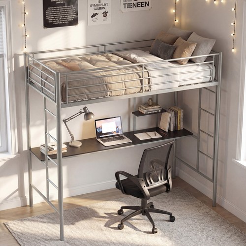 Single loft bed frame with - single,