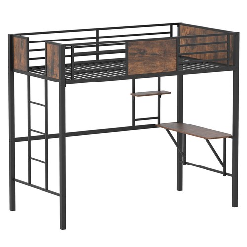 Gymax loft bed single - bed, size