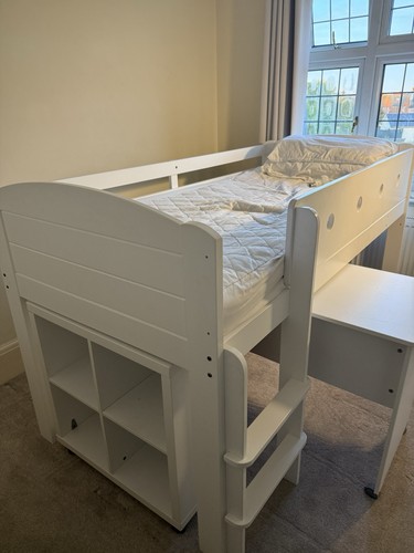 Loft bed with - loft, desk