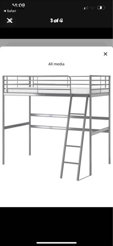 Ikea svarta metal loft bed - svarta,