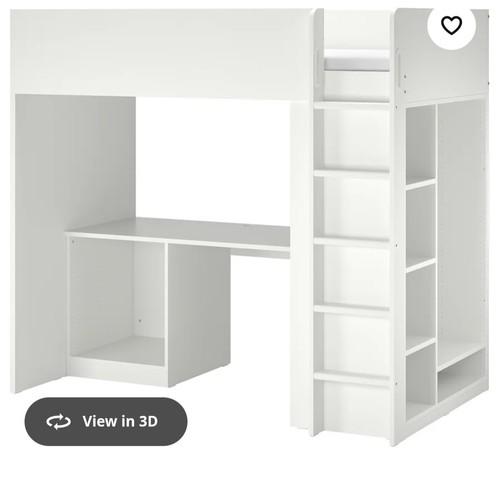 Ikea småstad loft bed frame - loft, w