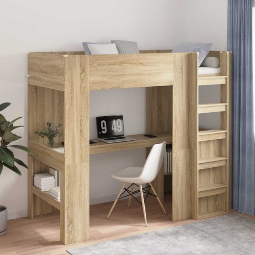 Loft bed frame with - bed,