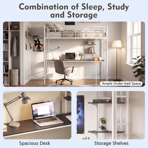 Single loft bed - single, with