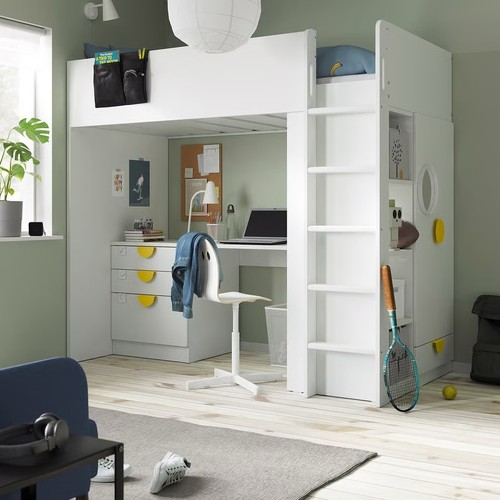 Ikea loft bed - with, desk
